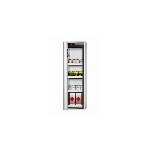 Sicherheitsschrank Typ 90 asecos S-PHOENIX Vol.2-90, Falttür mit Schließ-Automatik, Anschlag links, Front Lichtgrau, B 596 x T 616 x H 1968 mm