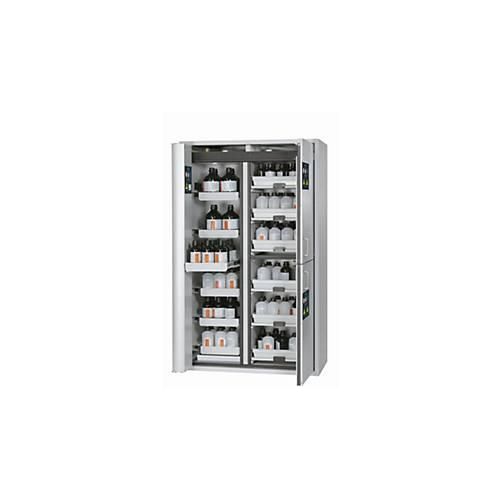 Kombi-Sicherheitsschrank Typ 90 asecos K-PHOENIX Vol.2-90, Flügel- und Falttüren mit Schließ-Automatik, Front Lichtgrau, B 1197 x T 617 x H 1969 mm