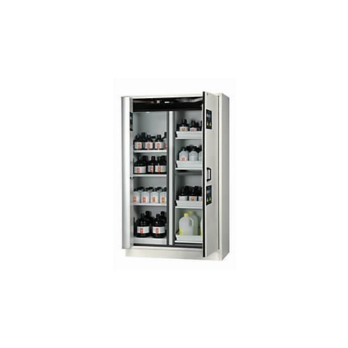 Kombi-Sicherheitsschrank Typ 30 asecos K-PHOENIX-30, Flügel- und Falttüren mit Türfeststellanlage, Front Lichtgrau, B 1202 x T 598 x H 1968 mm