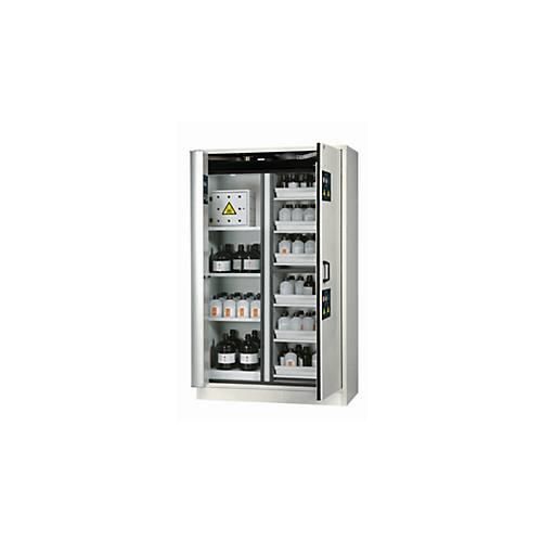 Kombi-Sicherheitsschrank Typ 30 asecos K-PHOENIX-30, Flügel- und Falttüren mit Türfeststellanlage, Front Lichtgrau, B 1202 x T 599 x H 1968 mm