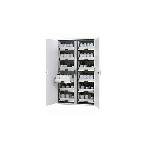 Säuren- und Laugenschrank asecos SL-CLASSIC, Flügeltüren, Front Lichtgrau, B 1197 x T 603 x H 1965 mm