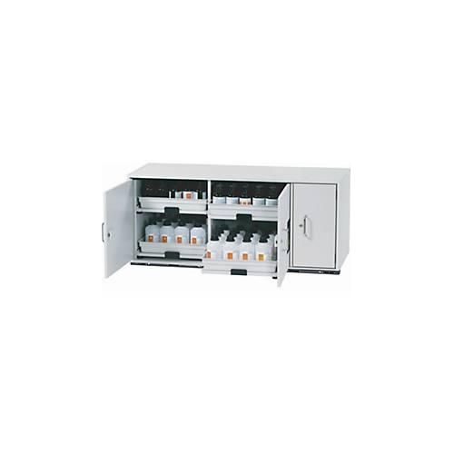 Säuren- und Laugen-Unterbauschrank asecos SL-CLASSIC-UB, Flügeltüren, Front Lichtgrau, B 1400 x T 570 x H 600 mm