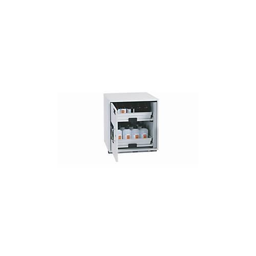 Säuren- und Laugen-Unterbauschrank asecos SL-CLASSIC-UB, Flügeltür, Anschlag links, Front Lichtgrau, B 590 x T 570 x H 600 mm