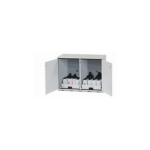 Säuren- und Laugen-Unterbauschrank asecos SL-CLASSIC-UB, Flügeltüren, Front Lichtgrau, B 1100 x T 570 x H 800 mm
