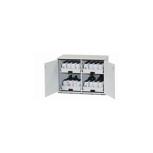 Säuren- und Laugen-Unterbauschrank asecos SL-CLASSIC-UB, Flügeltüren, Front Lichtgrau, B 1100 x T 570 x H 800 mm