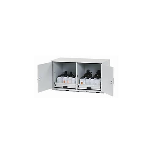Säuren- und Laugen-Unterbauschrank asecos SL-CLASSIC-UB, Flügeltüren, Front Lichtgrau, B 1100 x T 570 x H 600 mm