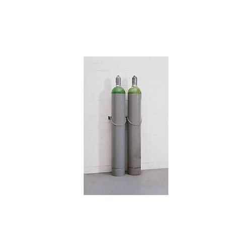 Gasflaschen-Wandhalterung, Stahl, B 280 x T 175 x H 60 mm, 1 Flasche Ø 230 mm, mit Kettensicherung