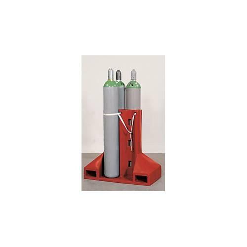 Gasflaschen-Transportgestell, Polyethylen, B 1120 x T 600 x H 1100 mm, bis 320 kg, 4 Flaschen Ø 230 mm, mit Staplertaschen
