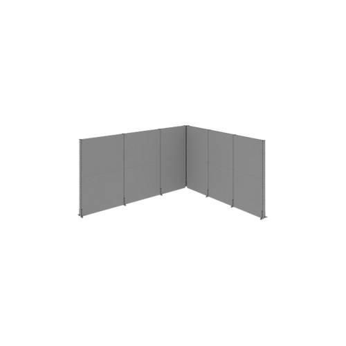 Schäfer Shop Select Schallschutz Stellwand System, Winkelform, 2 x 1-seitige Akustikwände, Gesamtmaße B 3630 x T 3130 x H 2000 mm, staubgrau RAL 7037