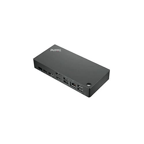 ThinkPad Universal USB-C-Dockingstation Lenovo, 2 x DP/1 x HDMI, diverse USB-Anschlüsse, LAN, B 171 x T 80 x H 37,5 mm, schwarz