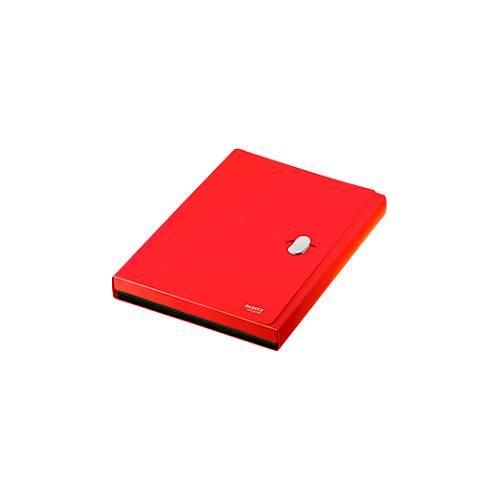 Leitz® Dokumentenmappe Recycle, A4, bis 250 Blatt, 5 Fächer & Ablagefach, blickdicht, 100 % recycelbar, Blauer Engel, Kunststoff, rot