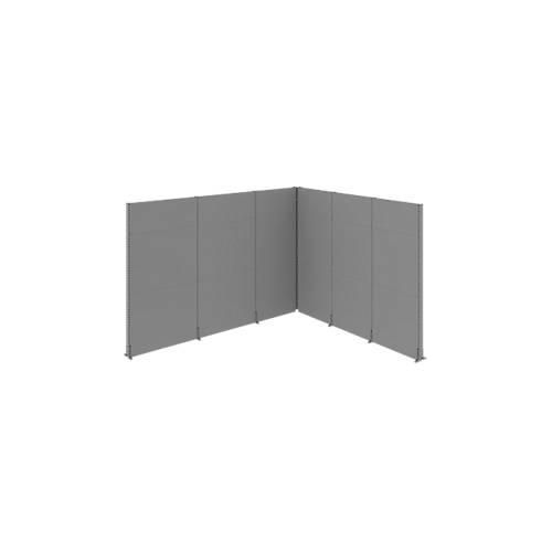 Schäfer Shop Select Schallschutz Stellwand System, Winkelform, 2 x 1-seitige Akustikwände, Gesamtmaße B 3630 x T 3130 x H 2500 mm, staubgrau RAL 7037