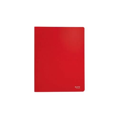 Leitz® Sichtbuch Recycle, A4, 20 dokumentenechte Sichthüllen, bis zu 2 Blatt/Hülle, Rückenschild, 100 % recycelbar, Kunststoff, rot