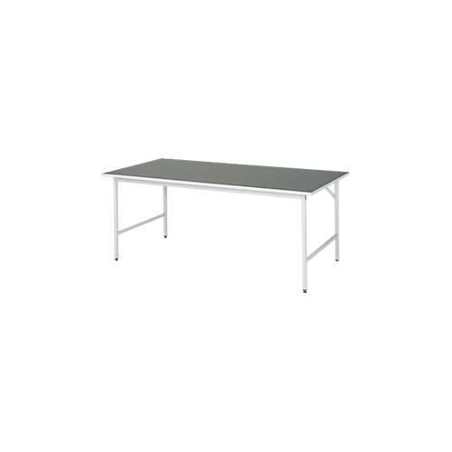Rau Arbeitstisch Jerry, manuell höhenverstellbar, 25 mm Spanplatte mit Linoleumbelag, bis 300 kg, B 2000 x T 1000 x H 800-850 mm, hellgrau/lichtgrau