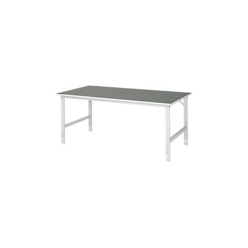 Rau Arbeitstisch Tom, manuell höhenverstellbar, 25 mm Spanplatte mit Linoleumbelag, bis 500 kg, B 2000 x T 1000 x H 760-1080 mm, hellgrau/lichtgrau