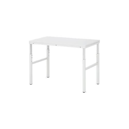 Rau ESD-Basistisch Serie E, manuell höhenverstellbar, 28 mm Spanplatte mit Melaminbelag, bis 450 kg, B 1200 x T 700 x H 650-1000 mm, lichtgrau