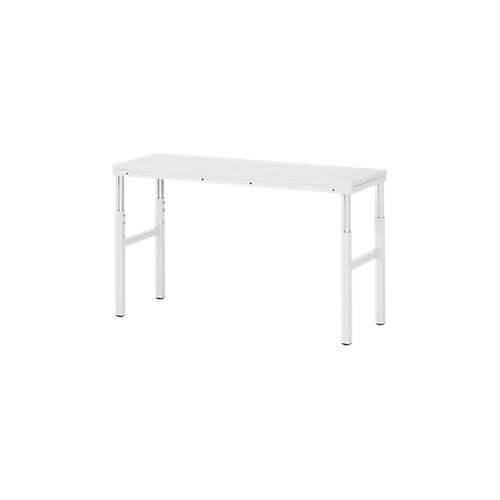 Rau Basistisch Serie E, manuell höhenverstellbar, 22 mm Spanplatte mit Melaminbelag, bis 450 kg, B 1500 x T 700 x H 650-1000 mm, lichtgrau