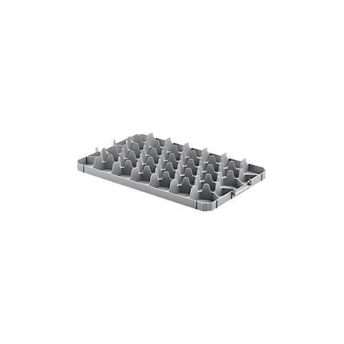 Gläsereinsatz Ringoplast, für Gläser- & Eurokästen, 33er, oben, lebensmittelecht, stapelbar, B 365 x H 55 mm, Kunststoff, hellgrau