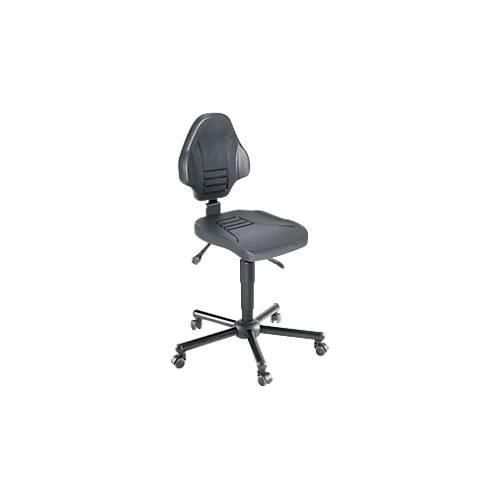 XXL-Arbeitsdrehstuhl meychair Workster Pro W13-01070, mit Rollen, höhenverstellbar, bis 250 kg, Stahl & Polyurethanschaum, desinfektionsmittelbeständig, schwarz