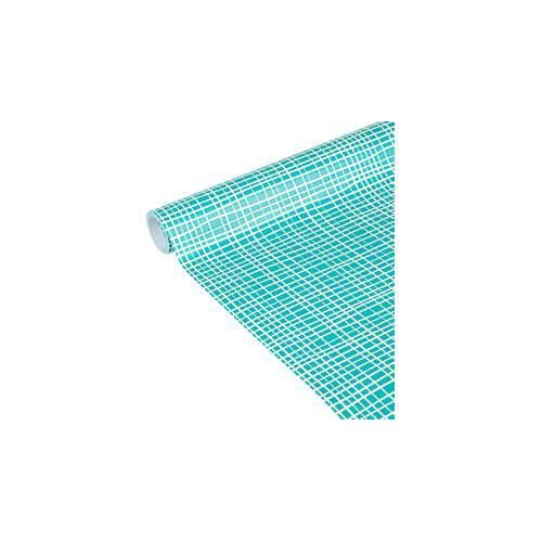 Clairefontaine Kraftpapier, 5 Tinyrollen, 5 m x 0,35 m, türkis mit Gittermuster