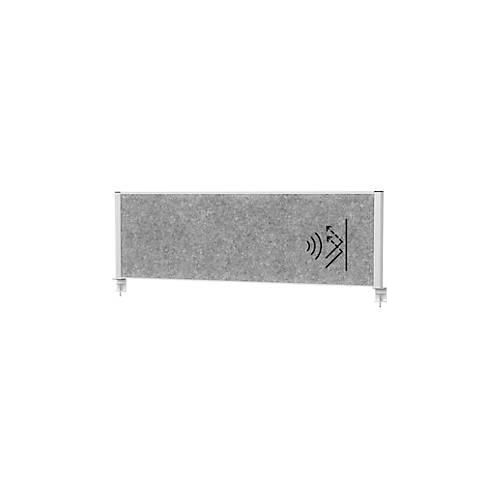 MAUL Tisch-Trennwand MAULconnecto, Akustikvlies 4000 g/m², Aluminiumprofil, B 1600 x H 500 mm, Akustik dunkelgrau, silber