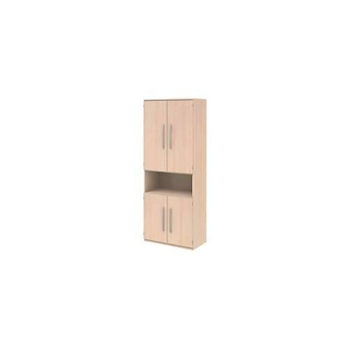 Aktenschrank BARI, 6 OH, 3 Böden, 1 offenes Fach, B 819 x T 430 x H 2174 mm, Ahorn-Dekor