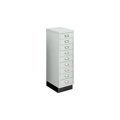 Schubladenschrank DIN A4, mit 9 Schubladen, 940 mm hoch, lichtgrau