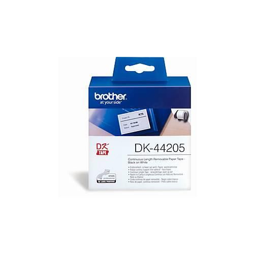 Brother Endlos-Etikett DK-44205, 62mm x 30,48m, Papier weiß, ablösbar