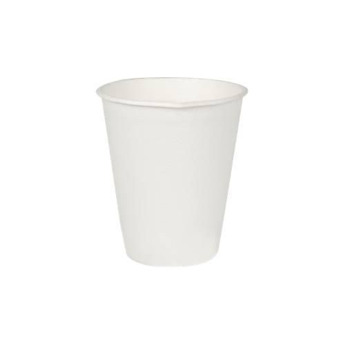 Einweg-Trinkbecher, mikrowellengeeignetes Zuckerrohr, Volumen 200 ml, L 91 x ø 80 mm, 40 Stück, weiß