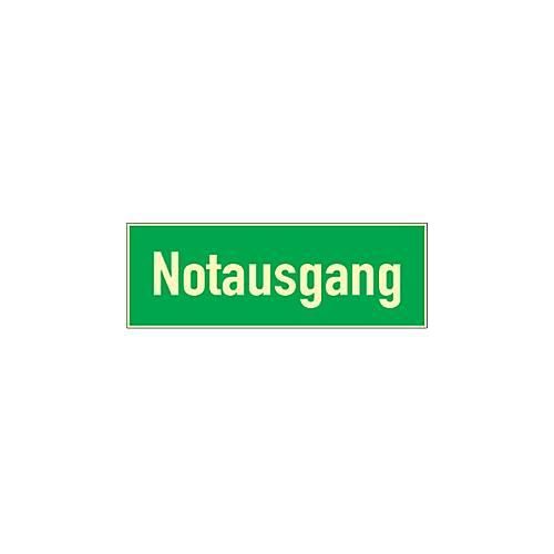 Schild Notausgang, Kunststoff, lang nachleuchtend (HLK)