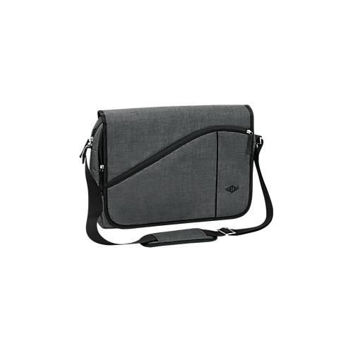 Messenger Bag COLLEGE, Polyester, Laptop-Innentasche, gepolst. Tragegurt, B400xT100xH300 mm, graumeliert