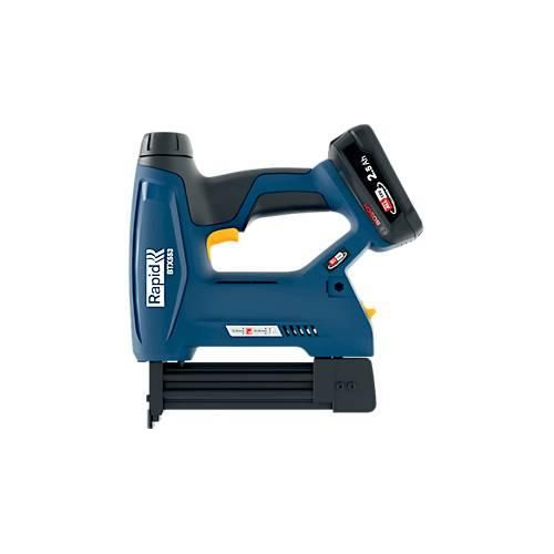 Akku-Tacker Rapid BTX553 Set, LCD-Anzeige, LED-Frontarbeitslicht, 6-stufige Eintreibkraft, inkl. Bosch Akku