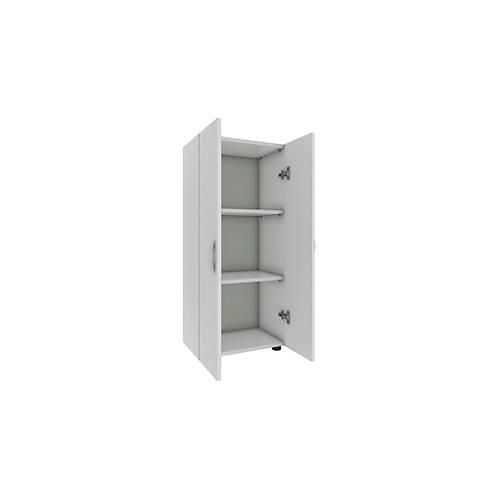 Aktenschrank Ulas, 3 Ordnerhöhen, 2 Fachböden, für ca. 21 Ordner, Flügeltüren, B 490 x T 340 x H 1080 mm, Holz, weiß
