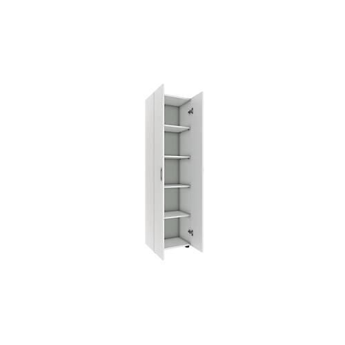 Aktenschrank Ulas, 5 Ordnerhöhen, 4 Fachböden, für ca. 35 Ordner, Flügeltüren, B 490 x T 340 x H 1780 mm, Holz, weiß