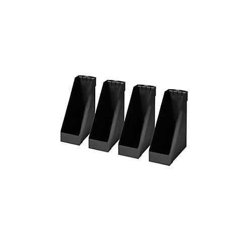 HELIT Stehsammler, extra breit, Polystyrol, 4 Stück schwarz