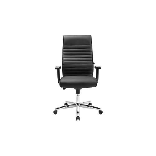 Chefsessel Topstar PRIME TIME 100, stufenlos sitzhöhenverstellbar, mit Armlehnen, Synchronmechanik, Leder, schwarz