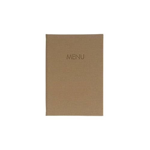 Sigel Speisekarten-Mappe ,DIN A4, Gummibindung, geprägt, beige, 5 Stück + 2 Doppel-Transparenthüllen