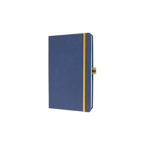 Sigel Notizbuch Linescape, 176 Seiten, DIN A5, 80 g/m², kariert, Gummiband, 2-farbige Stiftschlaufe, blau/gelb