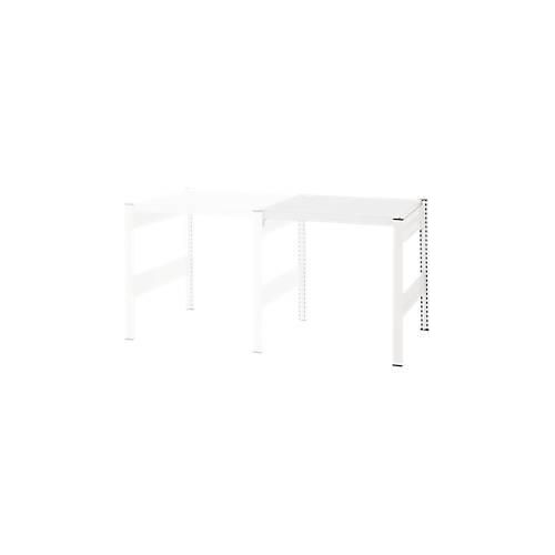 Kreativ-Tisch ORDO Professional, Anbautisch, multifunktional, herausnehmbare Schreibfläche, mobil, B 760 x T 635 x H 825 mm, Stahl, verkehrsweiß RAL 9016