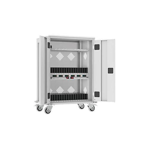 ADB Tabletwagen, für 32 Tablets und 1 Notebook, Stromversorgung, belüftet, B 730 x T 440 x H 1050 mm, lichtgrau RAL 7035