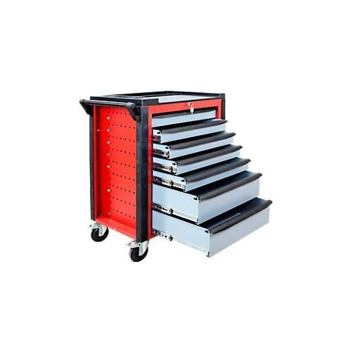 ADB Werkstattwagen HQ, mit 190-teiligem Werkzeugset, 7 Schubladen, Schiebegriff, Zentralverschluss, B 750 x T 475 x H 985 mm, feuerrot RAL 3000