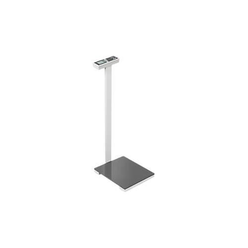 KERN Personenwaage MPL 200K-1P, BMI-Funktion, Wägebereich bis 250 kg, Glaswägeplatte, Stativ, AUTO-OFF-Funktion, Einheitenumschaltung, B 350 x T 350 x H 960 mm, schwarz/weiß