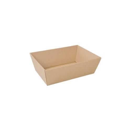Geschenkkorb SAWP 181.705, rechteckig, groß, L 373 x B 285 x H 120 mm, Wellpappe, kraft-braun, 1 Stück