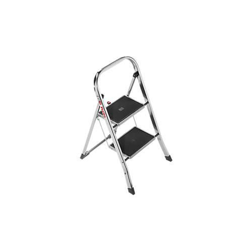 Klapptritt Hailo K70 StandardLine, 2 Stufen, Arbeitshöhe 2,47 m, Sicherheitsbügel & Klappsicherung, bis 150 kg, Aluminium, silber