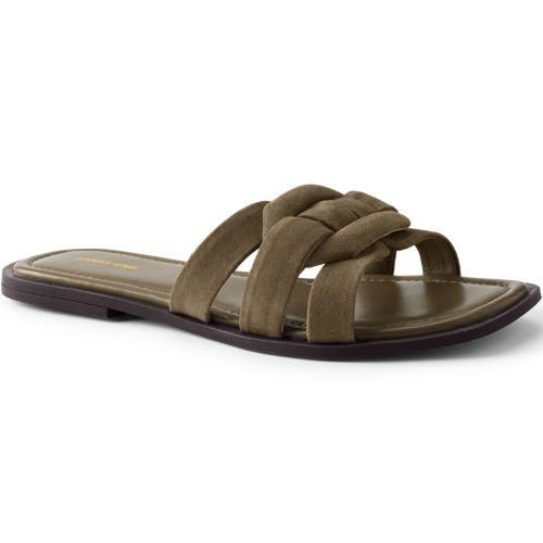 Leder-Sandalen, Damen,  Beige, Leder, by Lands' End