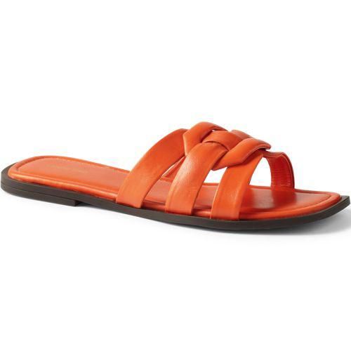 Leder-Sandalen, Damen,  Orange, Leder, by Lands' End