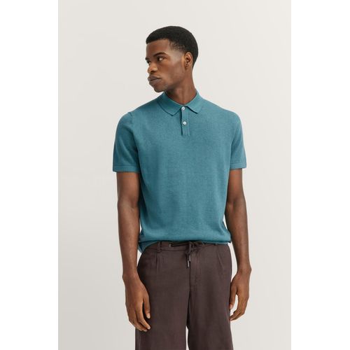 Poloshirt BUGATTI, Herren, Gr. L, 550, flaschengrün, 100% Baumwolle, unifarben, casual, regular fit, Rundhals, Kurzarm Rippbündchen, Shirts, in feiner Strickstruktur