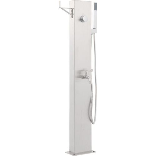 vidaXL Gartendusche mit Wasserhahn 110 cm Edelstahl
