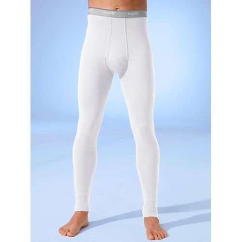 Lange Unterhose BUGATTI, Herren, Gr. 6, weiß, 100% Baumwolle, Unterhosen