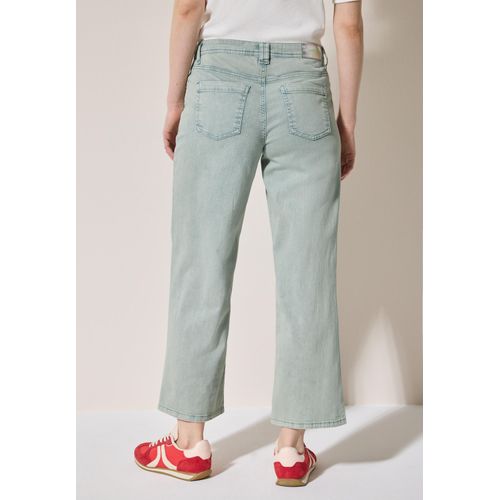 Loose-fit-Jeans CECIL, Damen, Gr. 32, Länge 28, cool salvia grün, Jeans, 89% Baumwolle, 8% Polyester, 3% Elasthan, unifarben, casual, lang, Jeans, High Waist